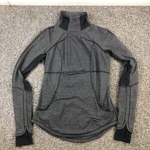 Lululemon Jacket 1/2 Zip Base Runner Pullover Womens 8 Herringbone Thumbholes